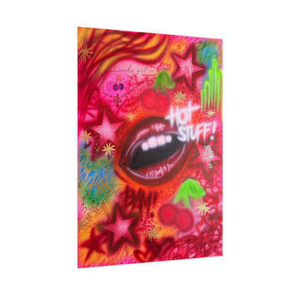"hot stuff" airbrush rolled print