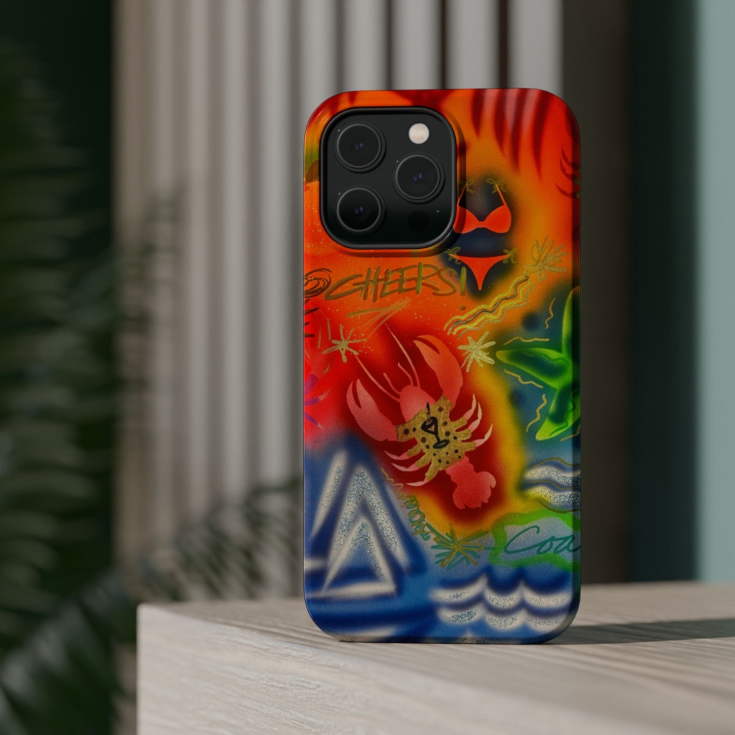 MagSafe "tipsy lobster" airbrush iPhone case