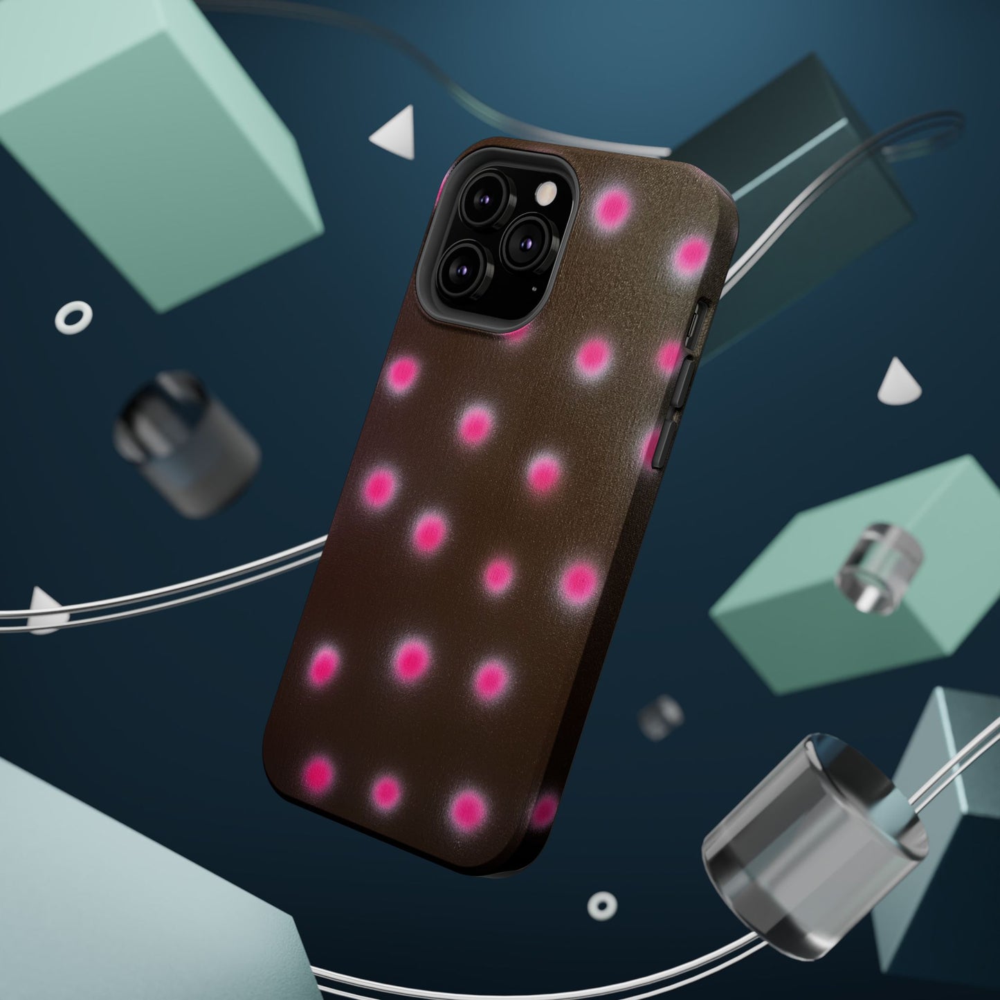 MagSafe "cherry mocha polka dot" airbrush iPhone case