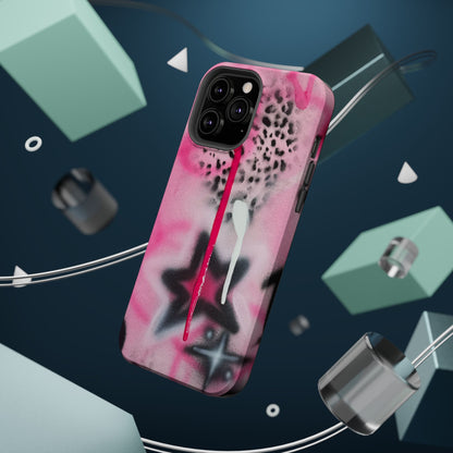 MagSafe "pink cheetah" airbrush iPhone case