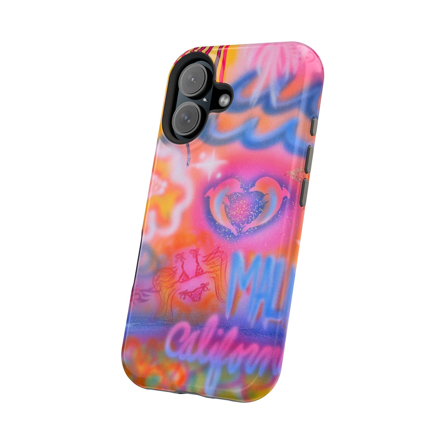 "mornings in malibu" MagSafe airbrush iPhone case