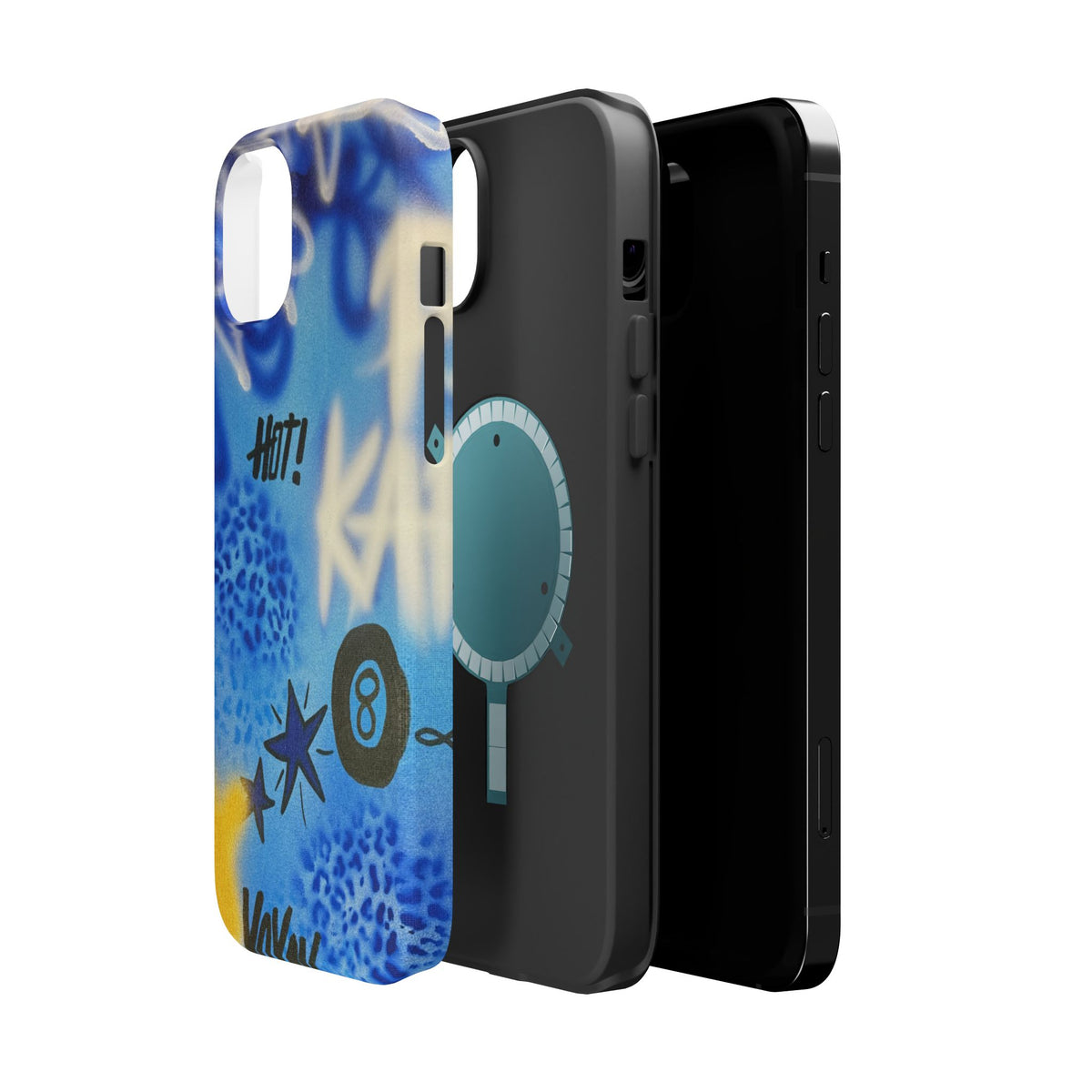 MagSafe "brilliant blues" airbrush iPhone case