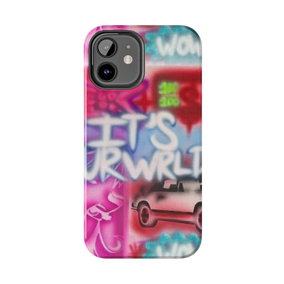 "it's ur WRLD" airbrush iPhone case
