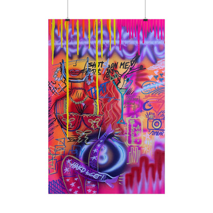 "shots on me!" airbrush rolled print
