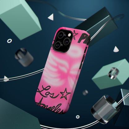 MagSafe "pinke Engelsflügel" Airbrush iPhone Hülle