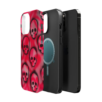 MagSafe "pink skully" airbrush iPhone case