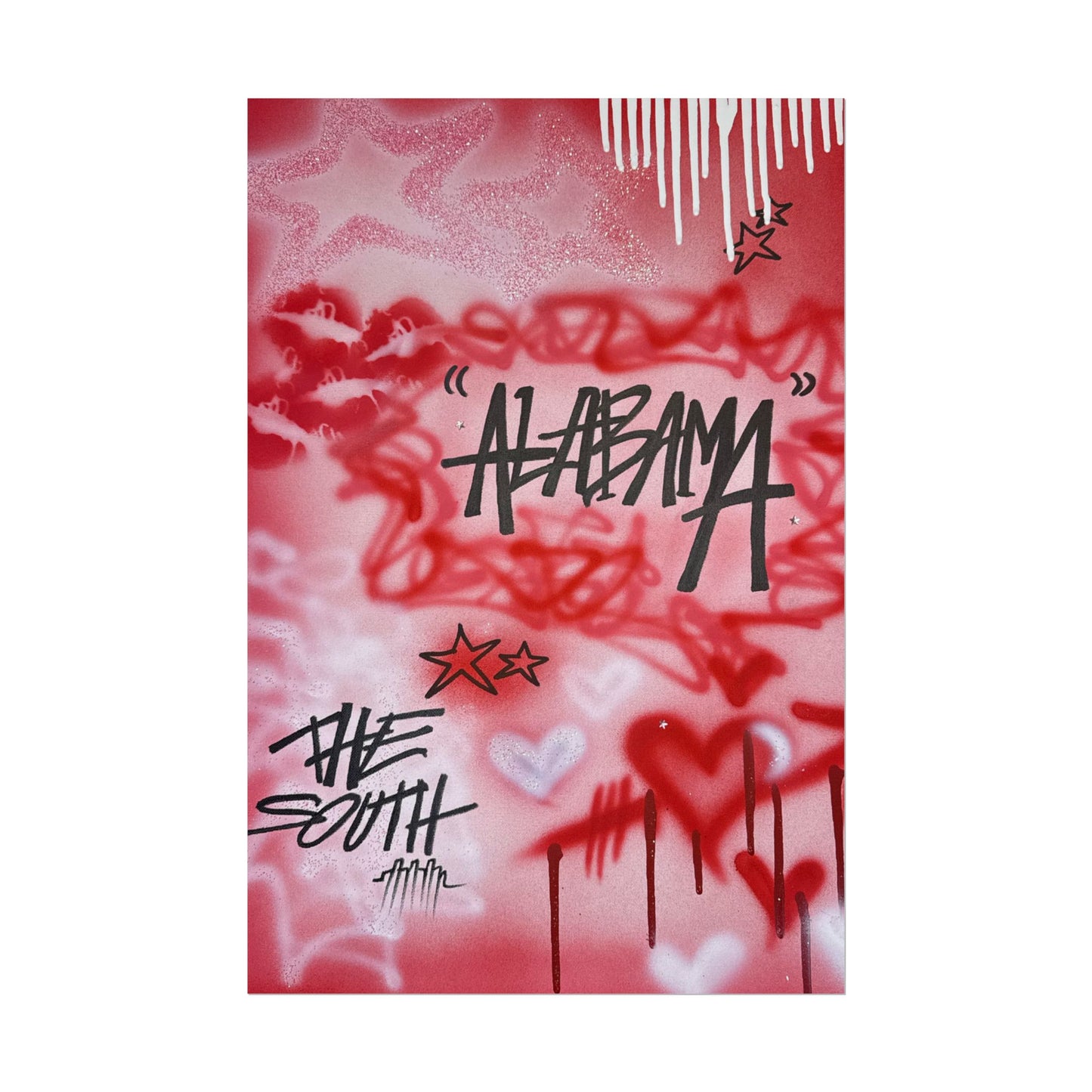"alabama" airbrush rolled print