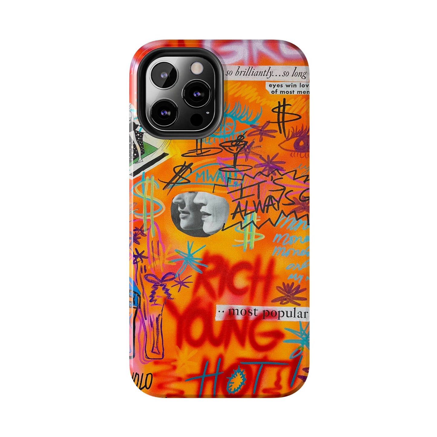 "young, rich, hot!" airbrush iPhone case
