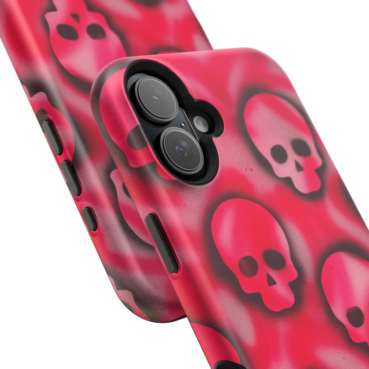 MagSafe "pink skully" airbrush iPhone case
