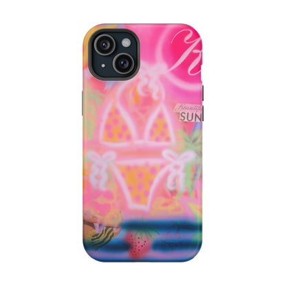 MagSafe "santa monica strawberry" airbrush iPhone case