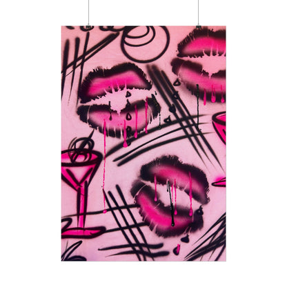 "glossy pout" airbrush rolled print