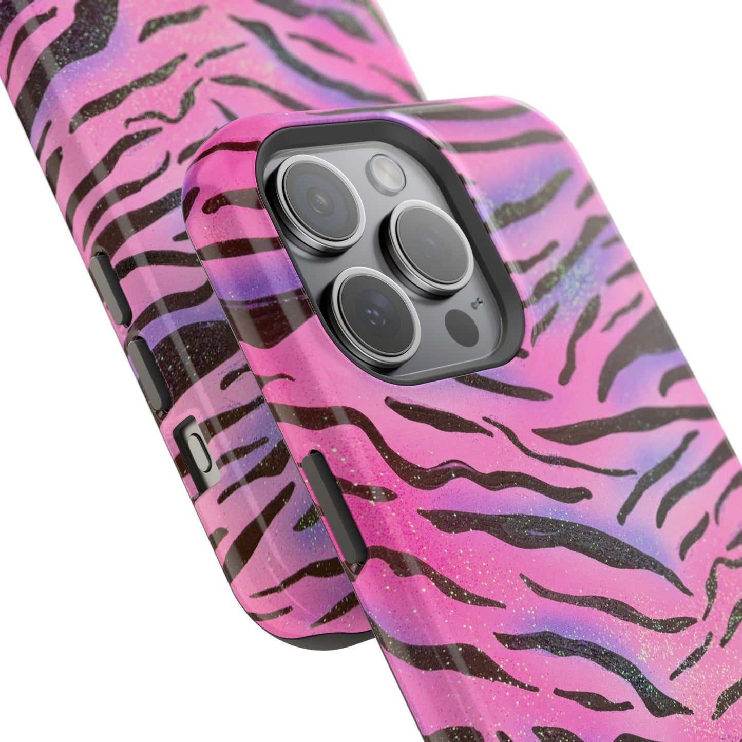 MagSafe "glitter zebra" airbrush iPhone case
