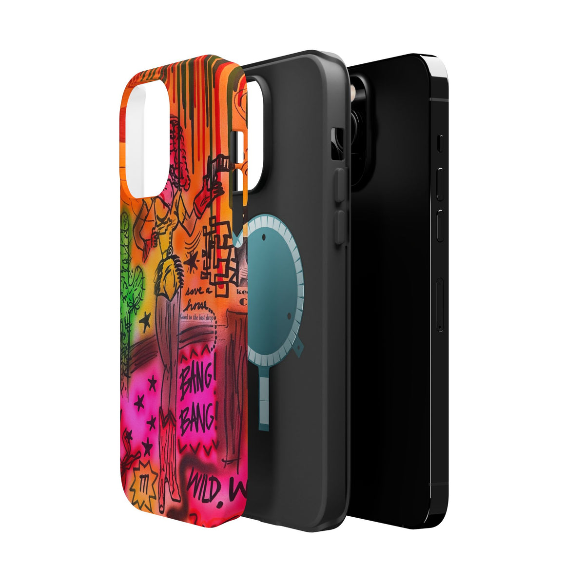 MagSafe "wild, wild west" airbrush iPhone case