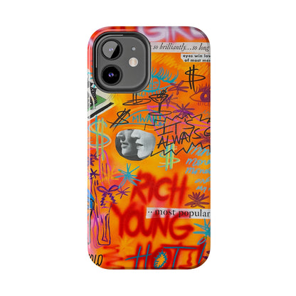 "young, rich, hot!" airbrush iPhone case