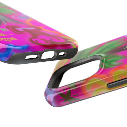 MagSafe "neon pink palms" Airbrush iPhone-Hülle