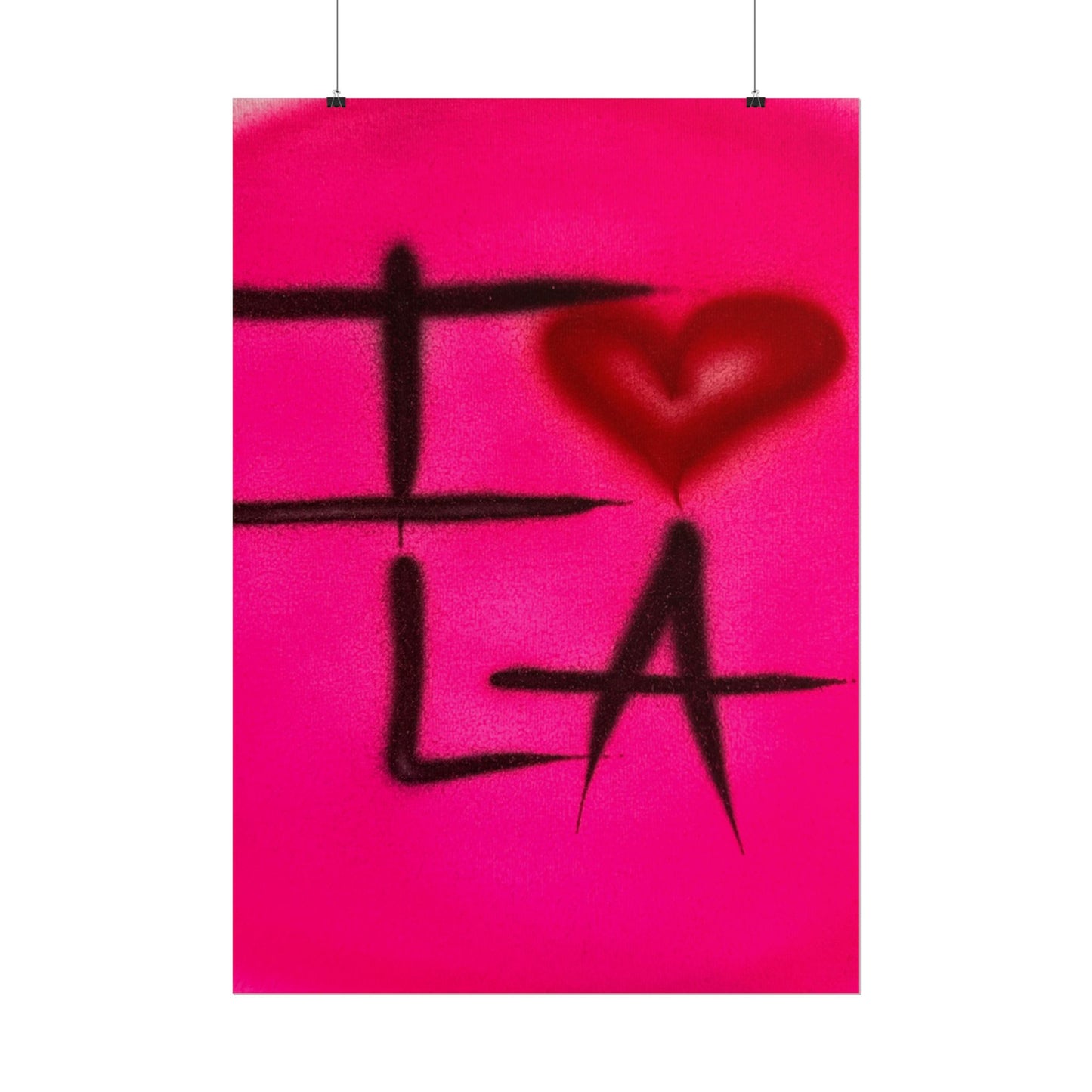 "i <3 LA" airbrush rolled print