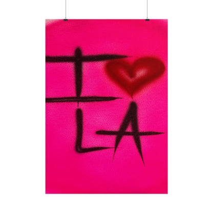 "i <3 LA" airbrush rolled print