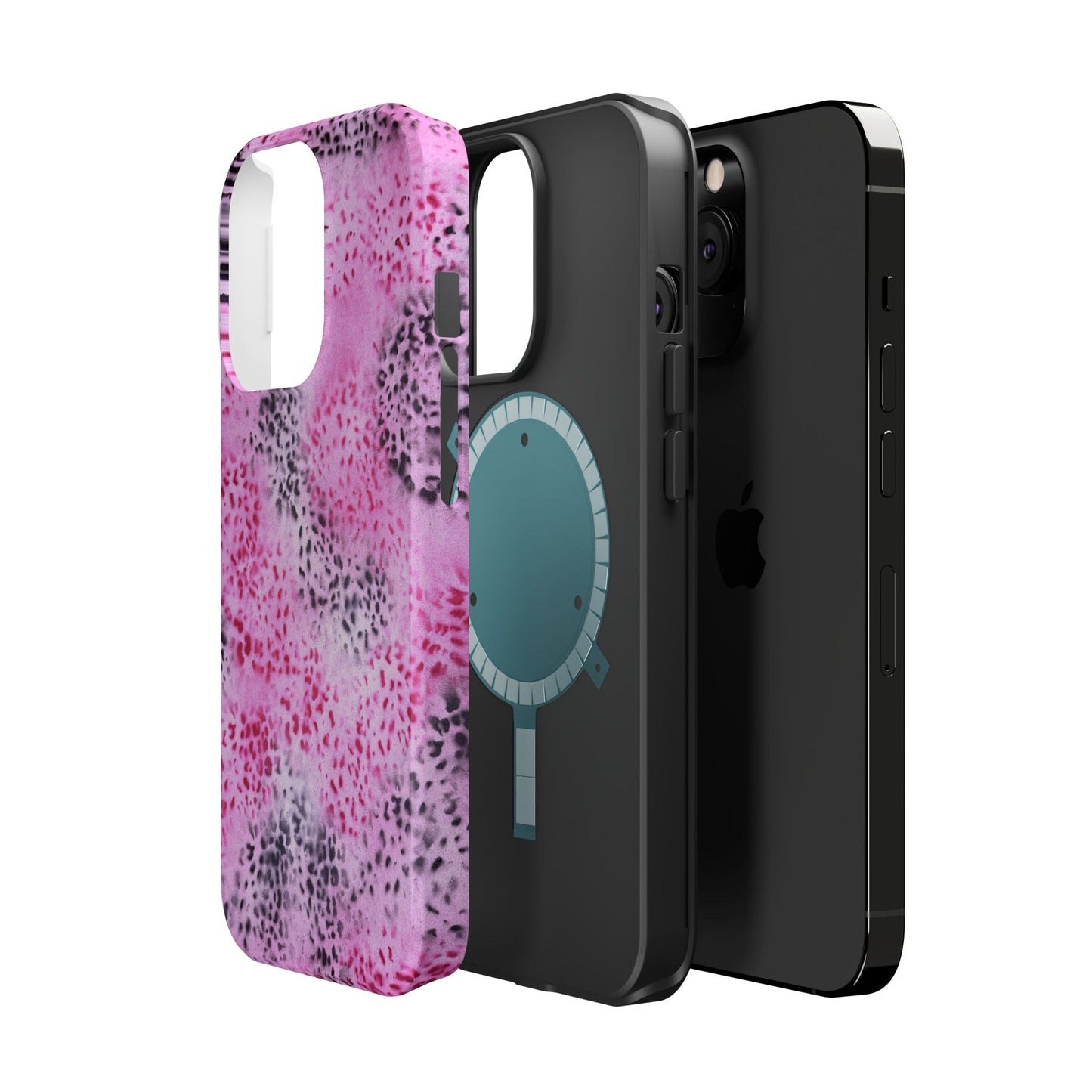 MagSafe "pink cheetah" airbrush iPhone case