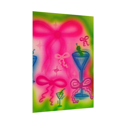 "bow martini" airbrush rolled print