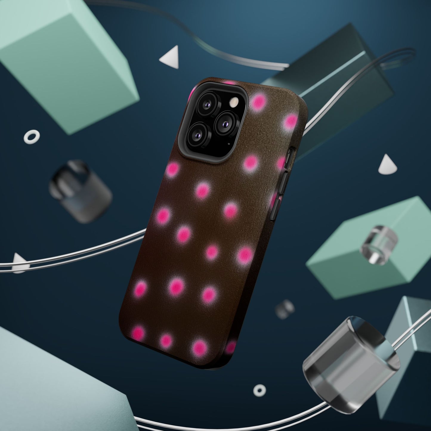 MagSafe "cherry mocha polka dot" airbrush iPhone case