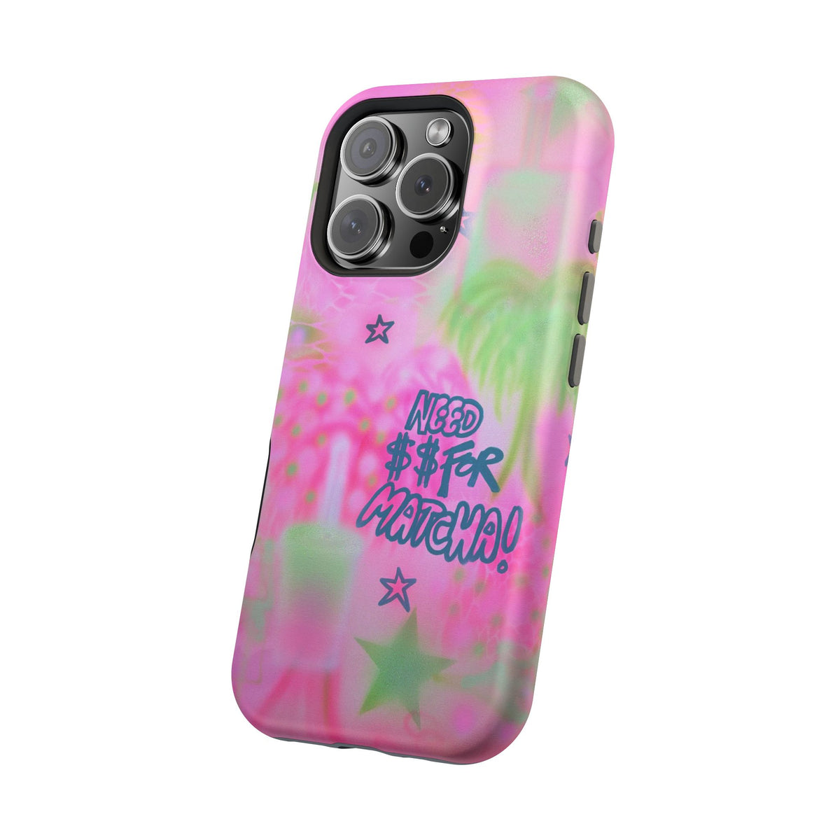 MagSafe "need $$ for matcha" airbrush iPhone case