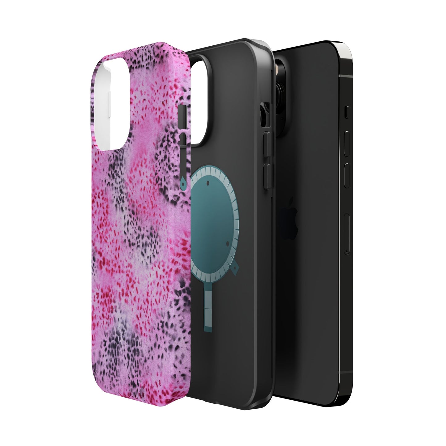 MagSafe "pink cheetah" airbrush iPhone case