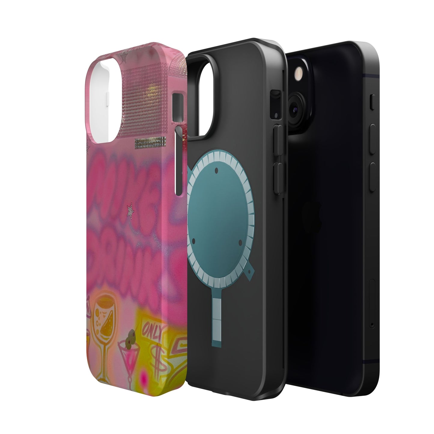 MagSafe "mixed drinks" airbrush iPhone case