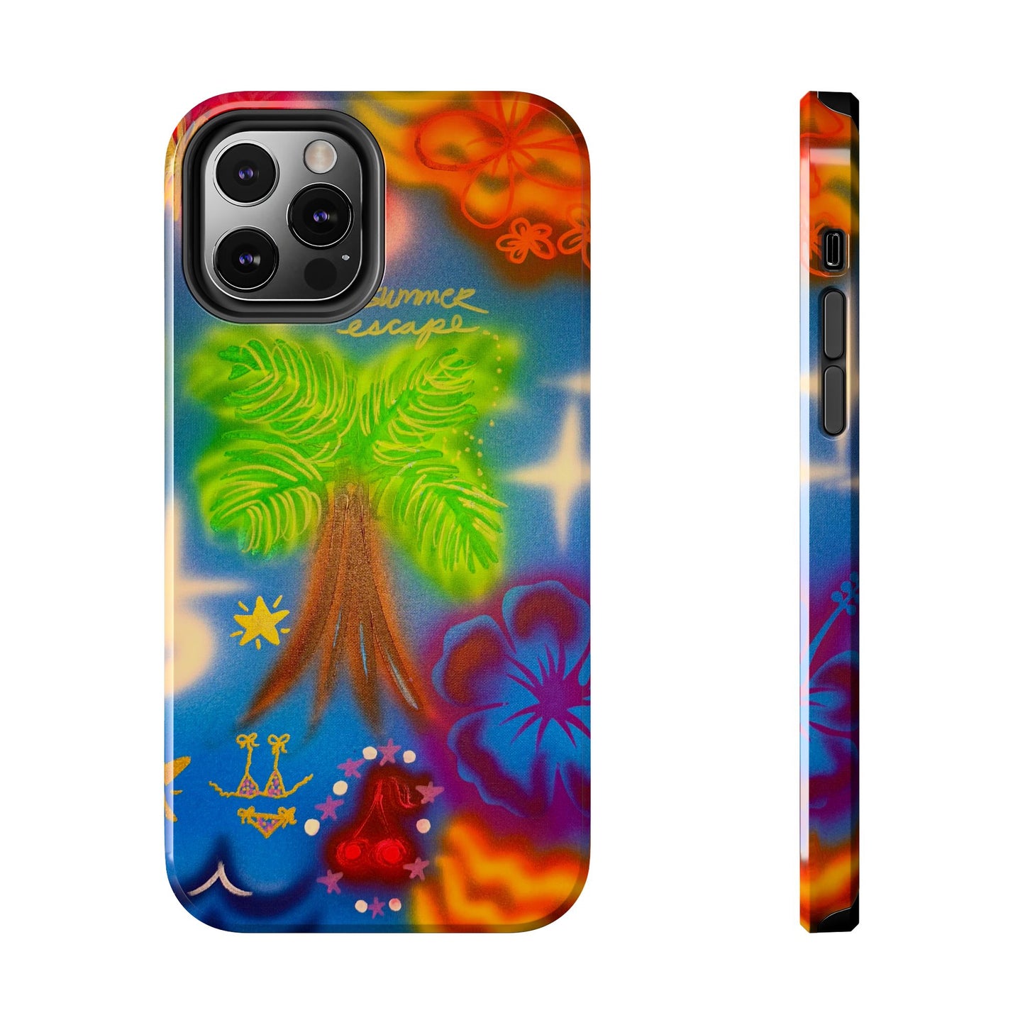 "neon blue palms" airbrush iPhone case