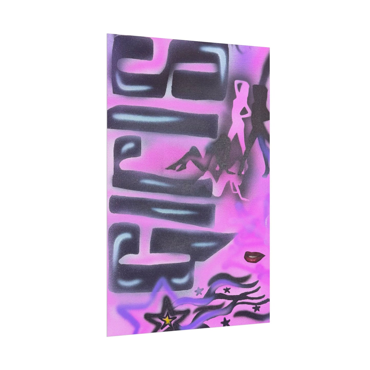 "neon nights" airbrush rolled print