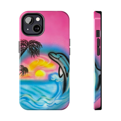"dolphin love" airbrush iPhone case