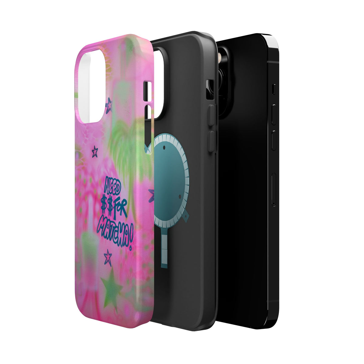 MagSafe "need $$ for matcha" airbrush iPhone case
