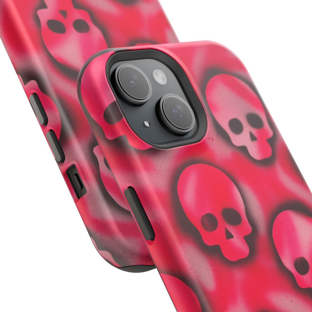 MagSafe "pink skully" airbrush iPhone case