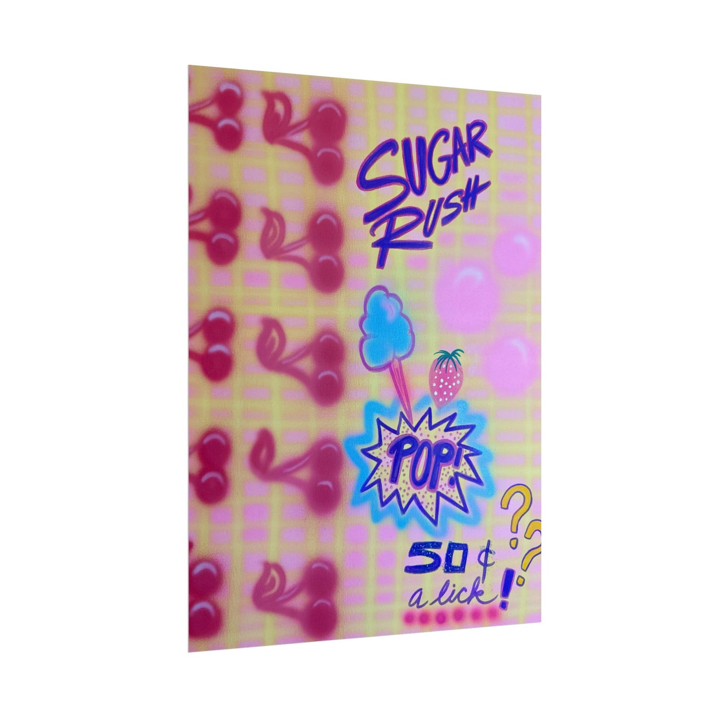 "sugar rush" airbrush rolled print