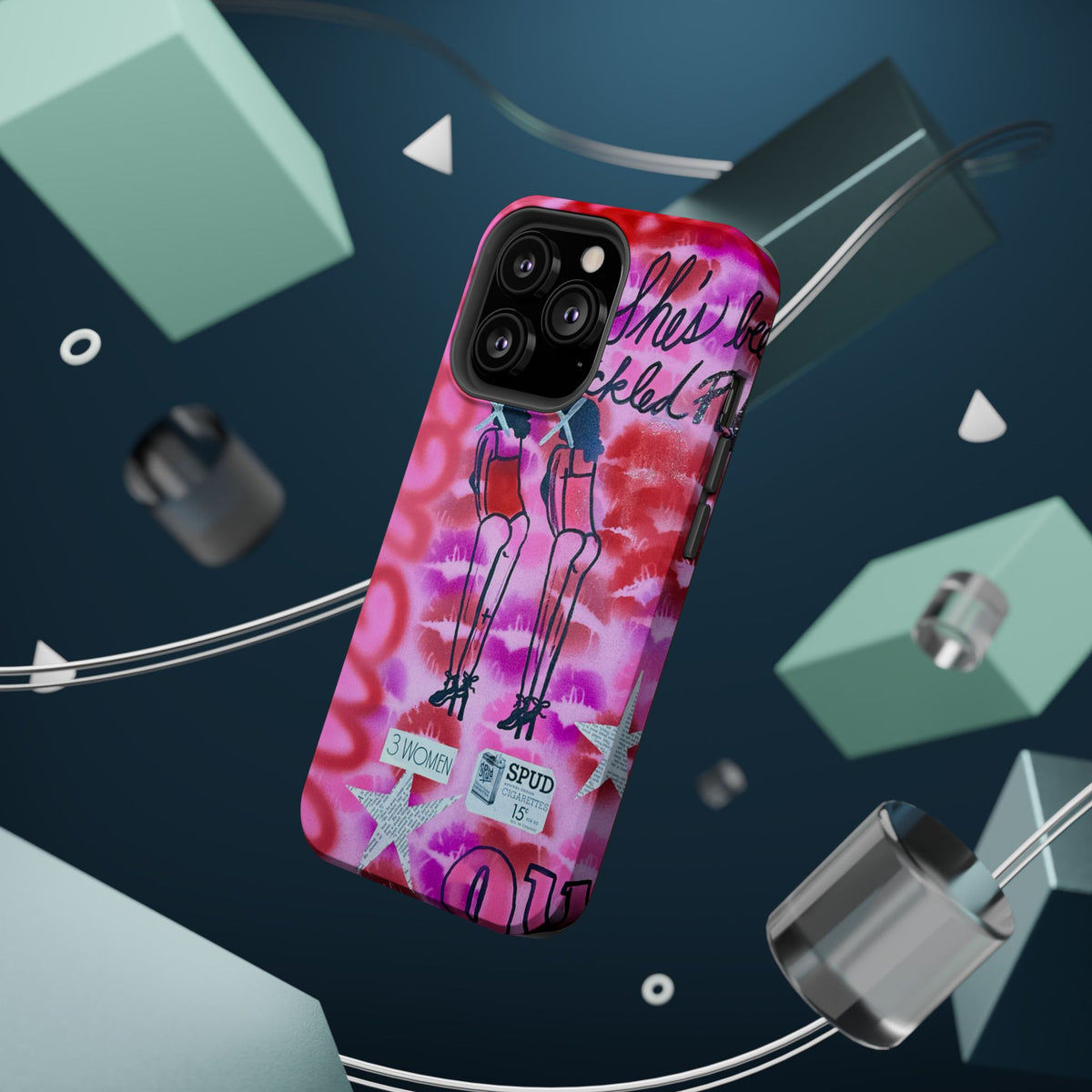 MagSafe "tickled pink" airbrush iPhone case