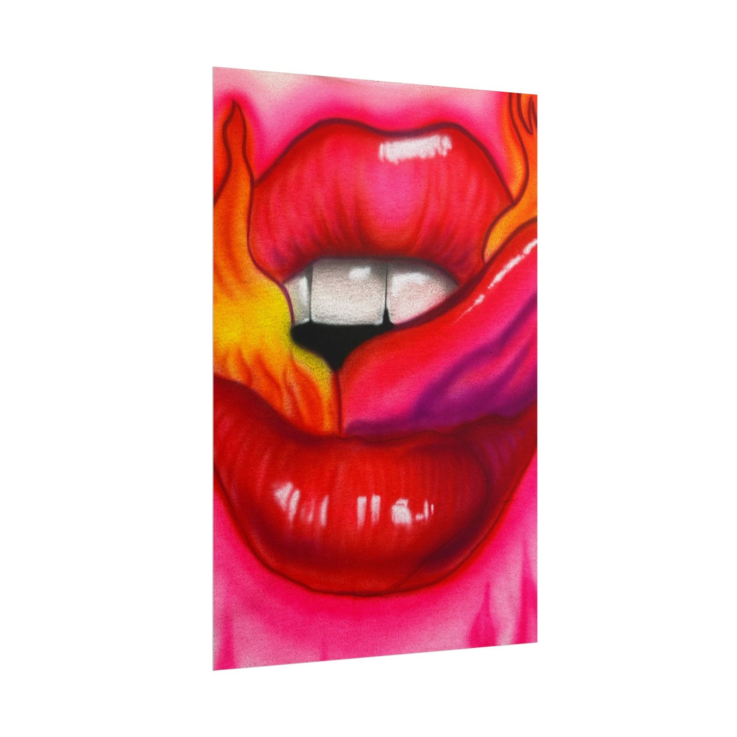 "flaming lips pt. 2" airbrush rolled print