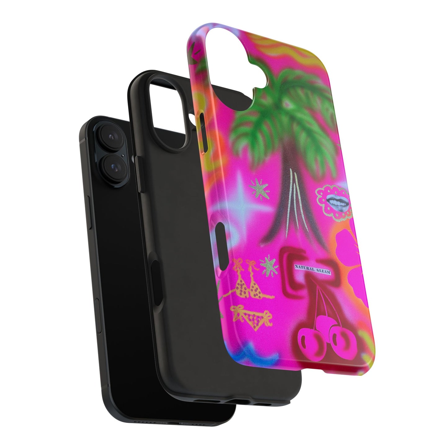 "neon pink palms" airbrush iPhone case