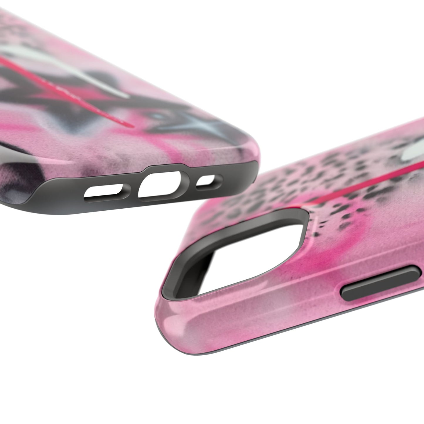 MagSafe "pink cheetah" airbrush iPhone case