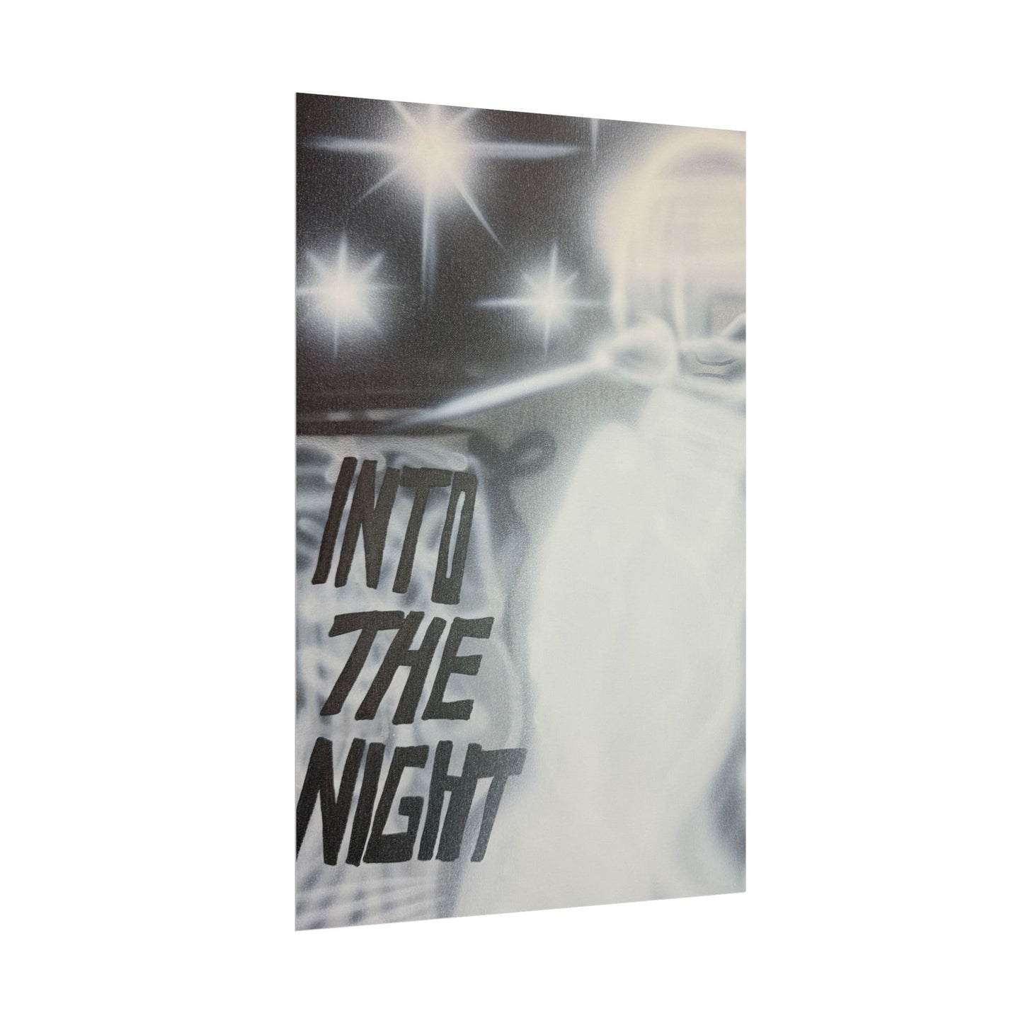 "into the night" airbrush rolled print