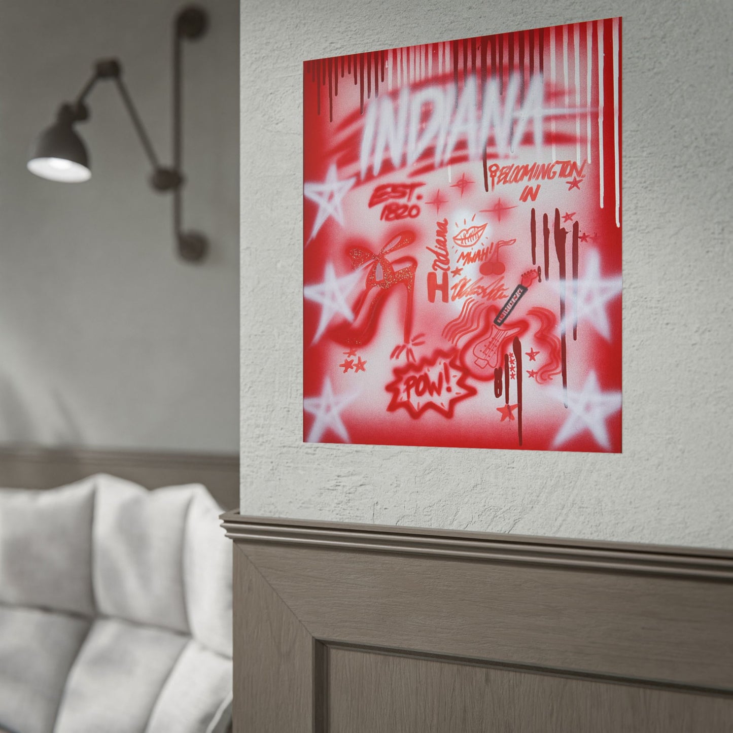 "indiana" airbrush rolled print
