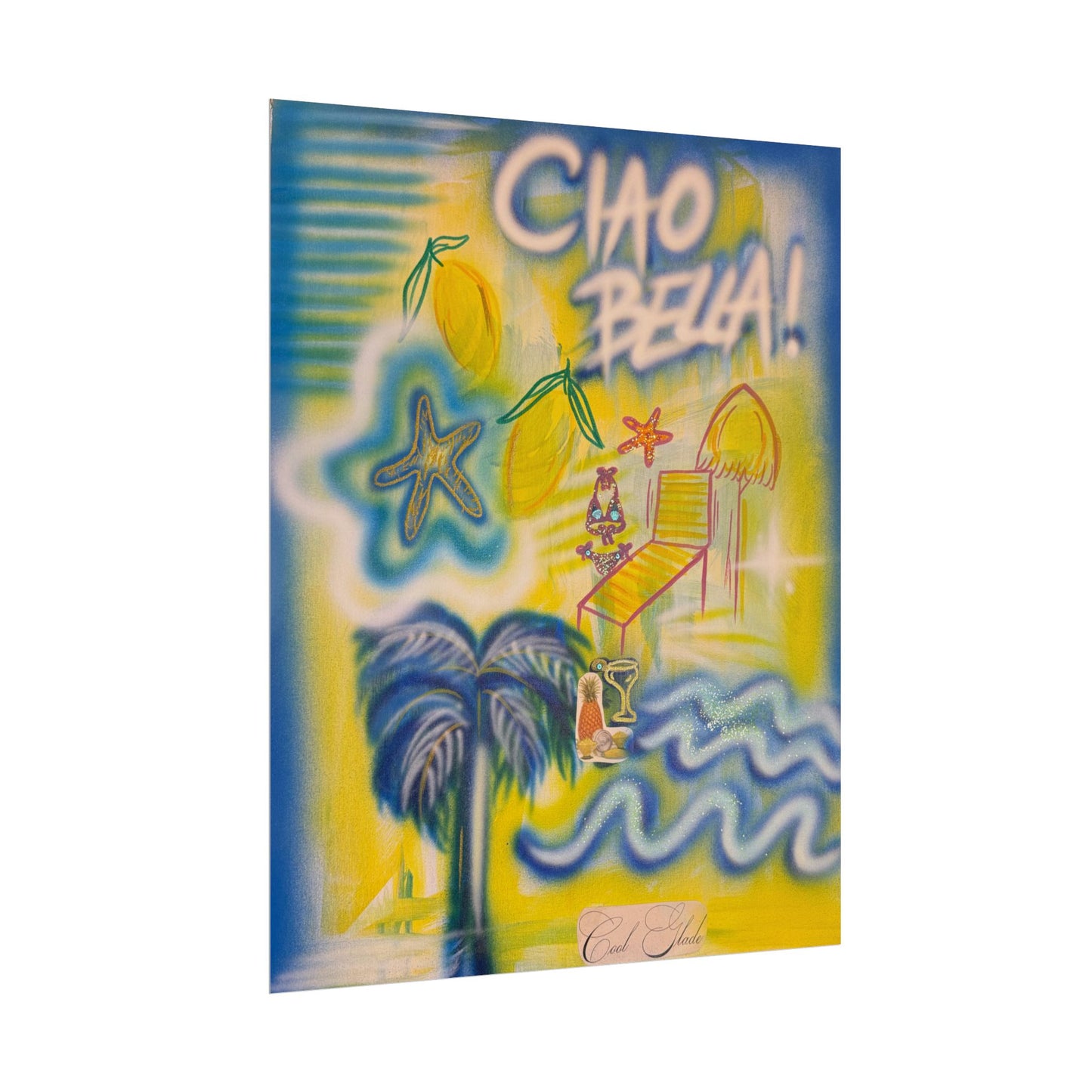 "ciao bella" airbrush rolled print