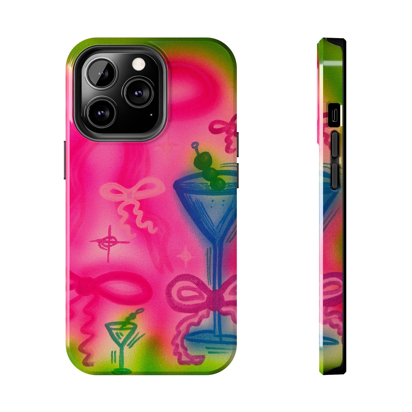"bow martini" airbrush iPhone case
