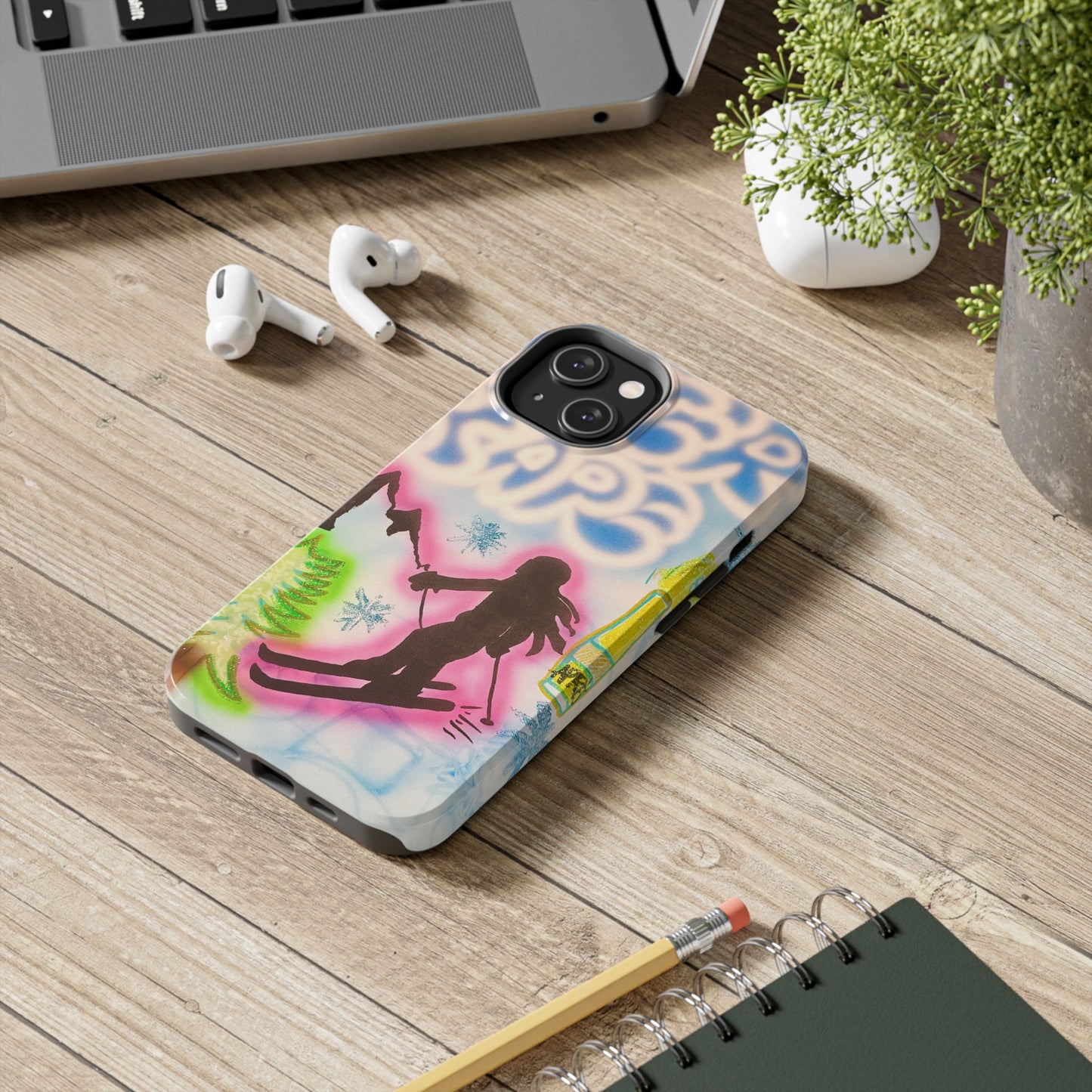 "winter escape" airbrush iPhone case