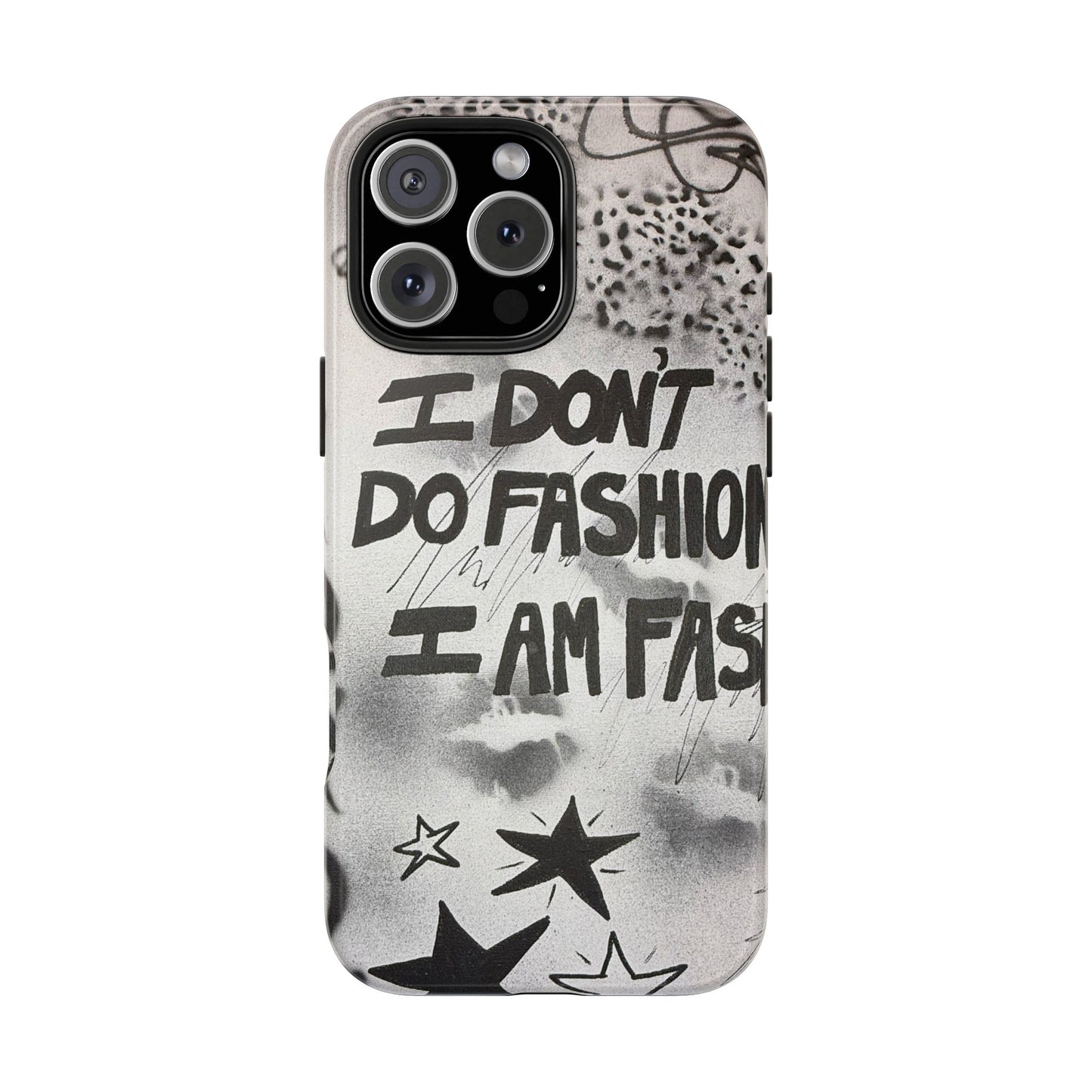 "i am fashion" airbrush iPhone case