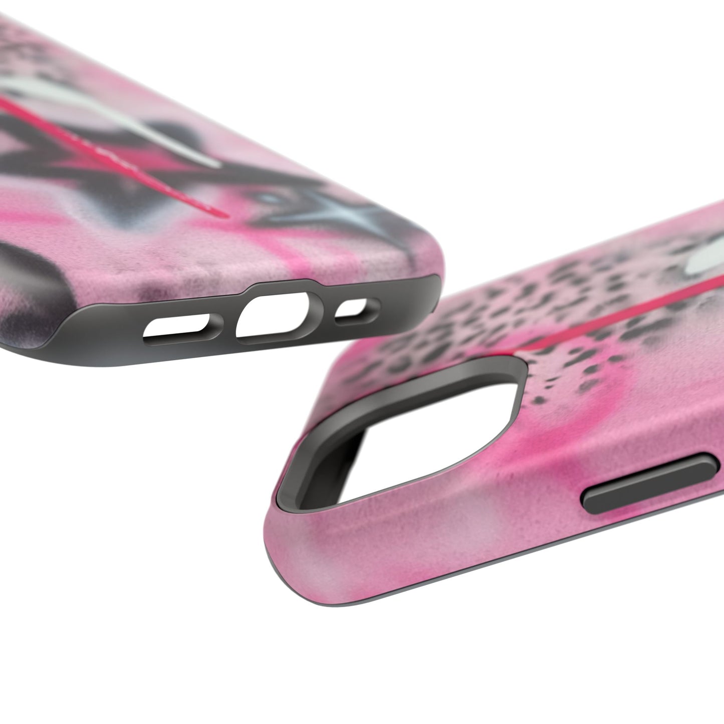 MagSafe "pink cheetah" airbrush iPhone case
