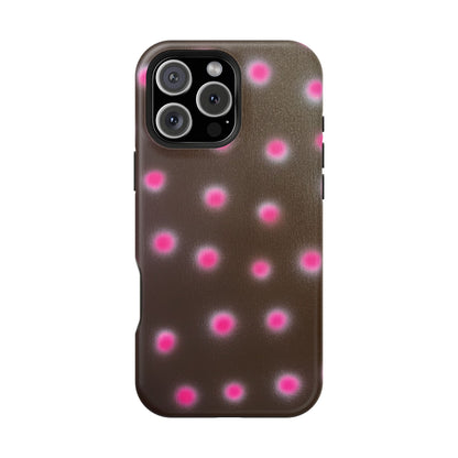 MagSafe "cherry mocha polka dot" airbrush iPhone case