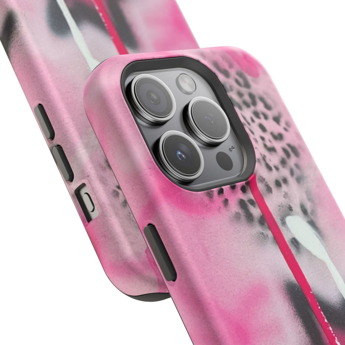 MagSafe "pink cheetah" airbrush iPhone case