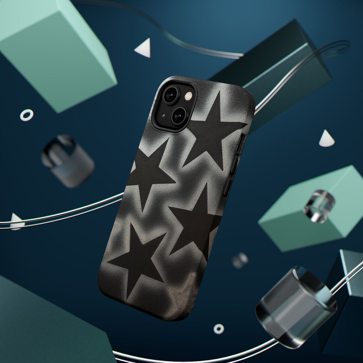 MagSafe "chrome stars" airbrush iPhone case
