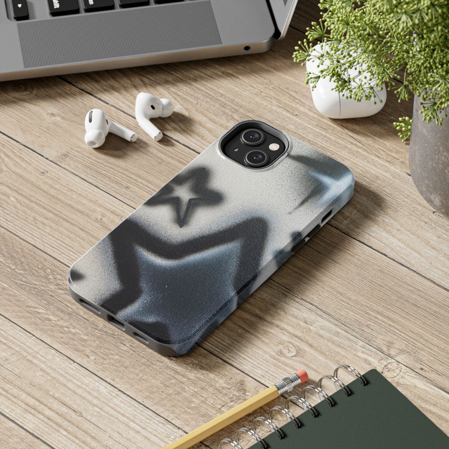 "black & white stars" airbrush iPhone case