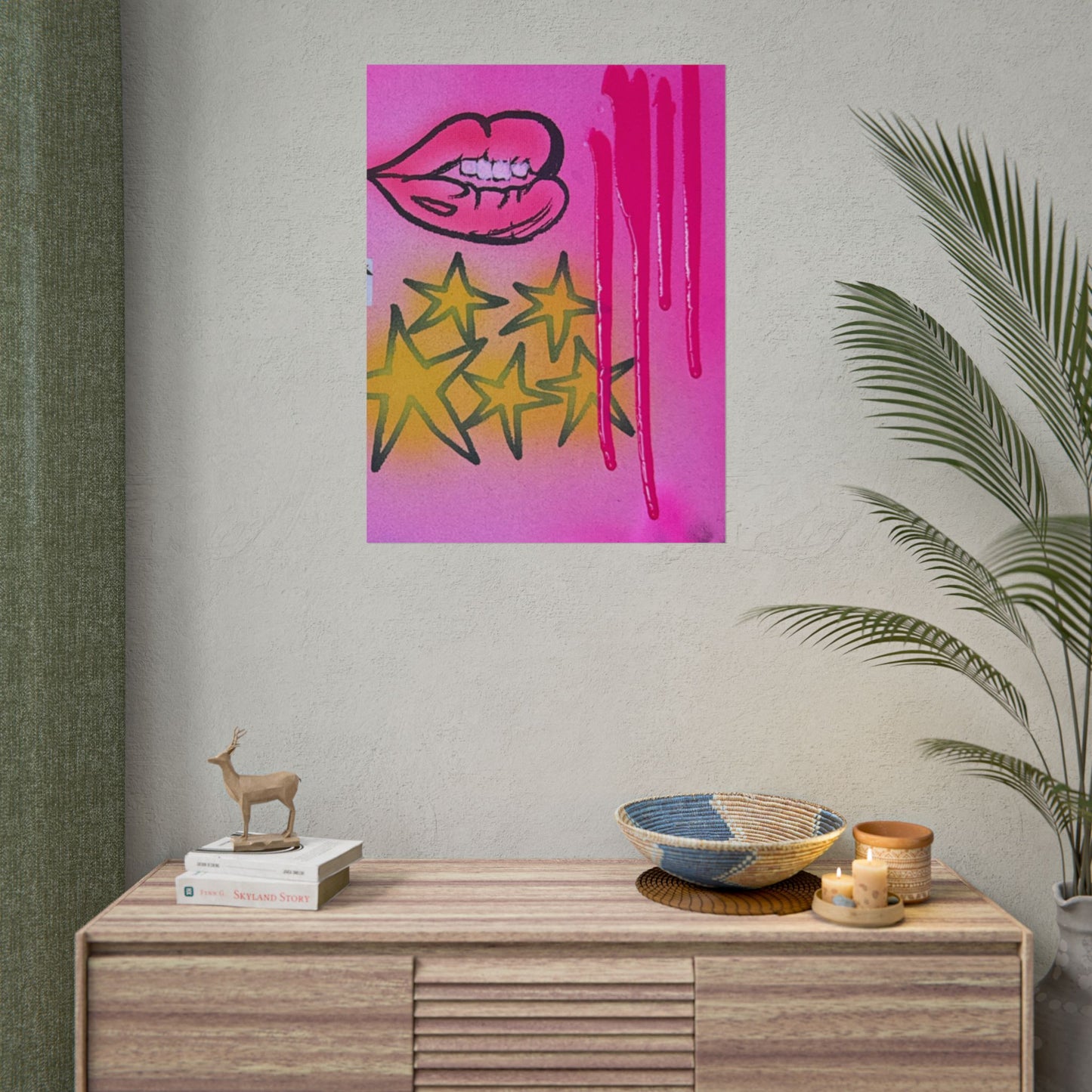 "star drip" airbrush rolled print