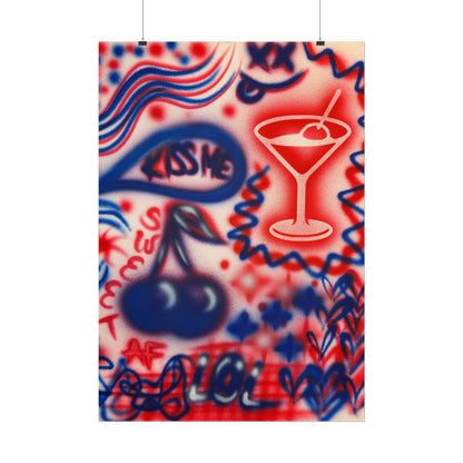 "kiss me!" airbrush rolled print